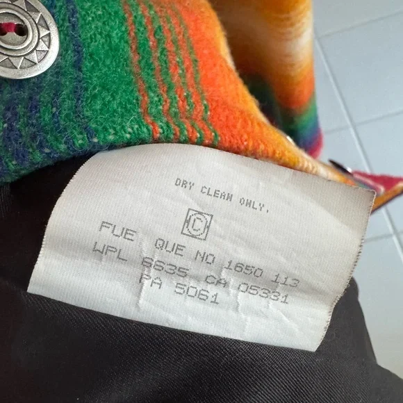 Woolrich wool x-large vintage blanket western 
southwest Aztec striped jacket - Picture 12 of 13